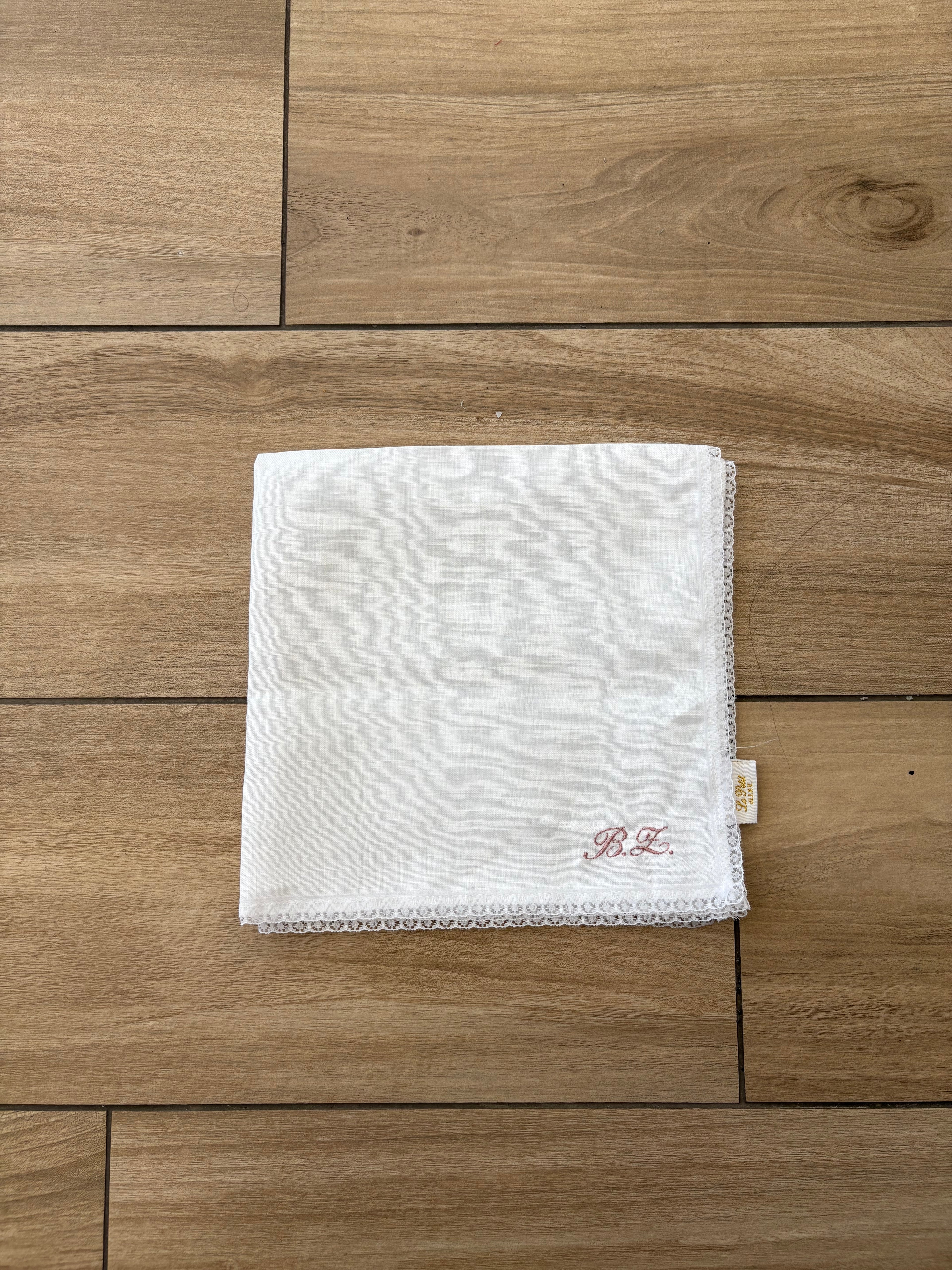 Fazzoletto in lino con ricamo
