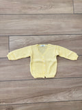 Cardigan 5 bottoni in filo di cotone giallo