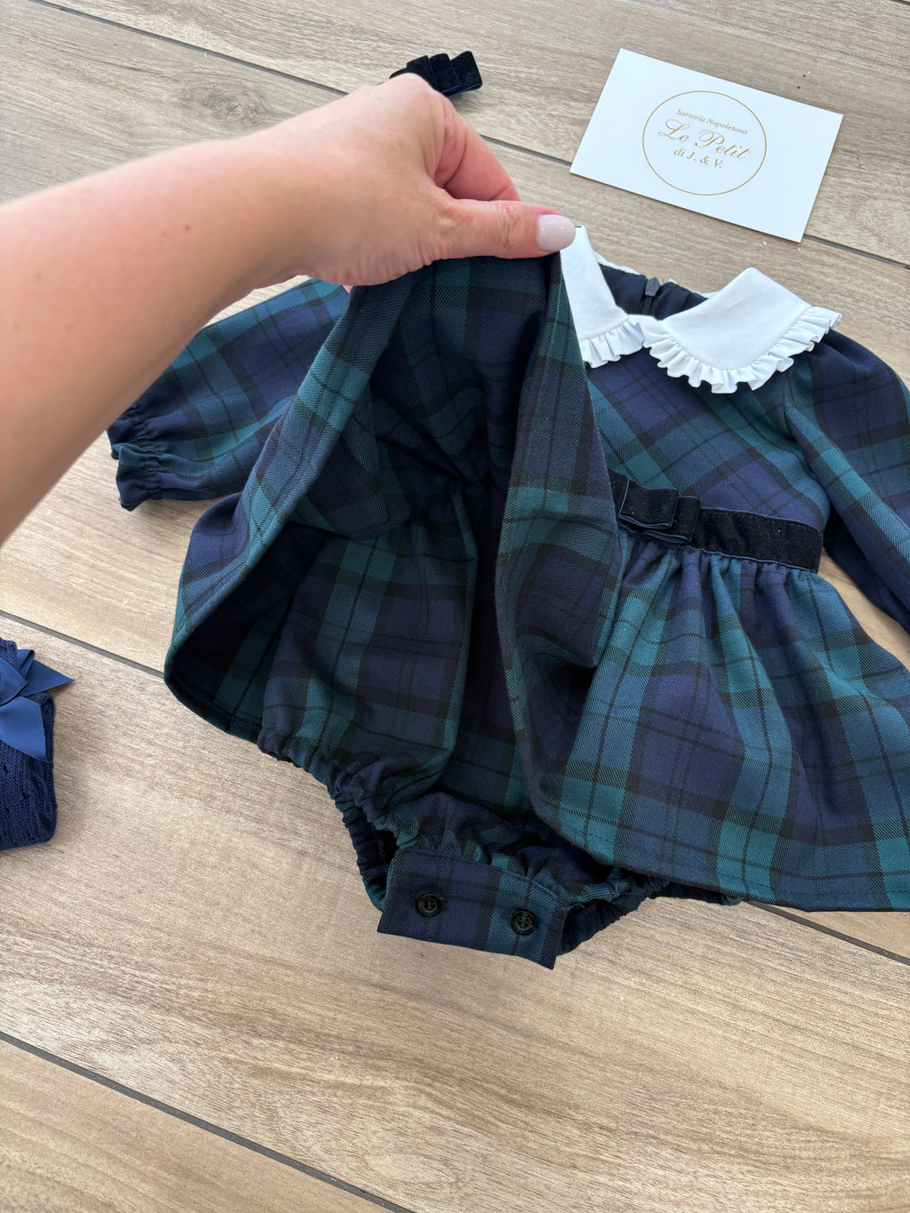 Abito Kate tartan Blu/verde