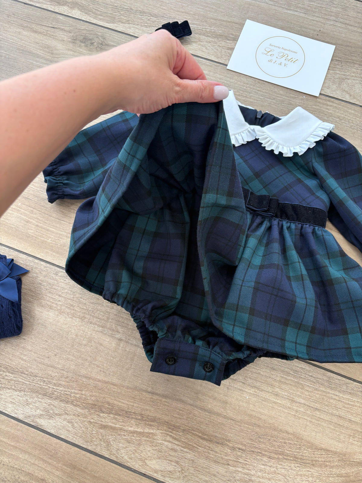 Abito Kate tartan Blu/verde