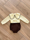 Coordinato banana/marrone