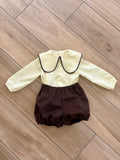 Coordinato banana/marrone