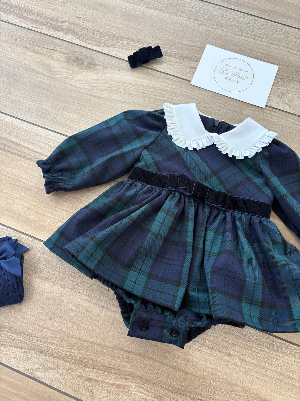 Abito Kate tartan Blu/verde
