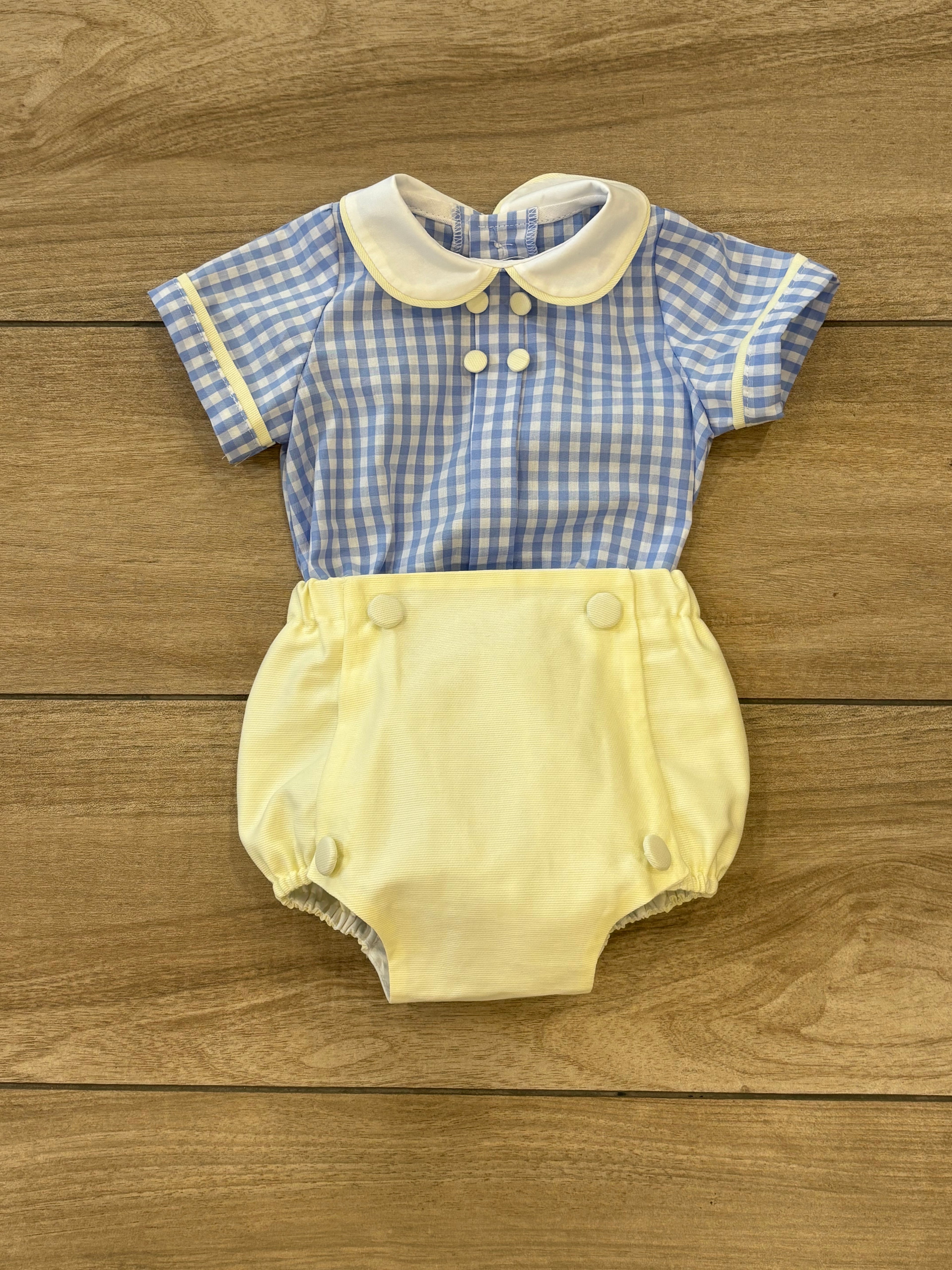 Coordinato Vichy celeste/giallo