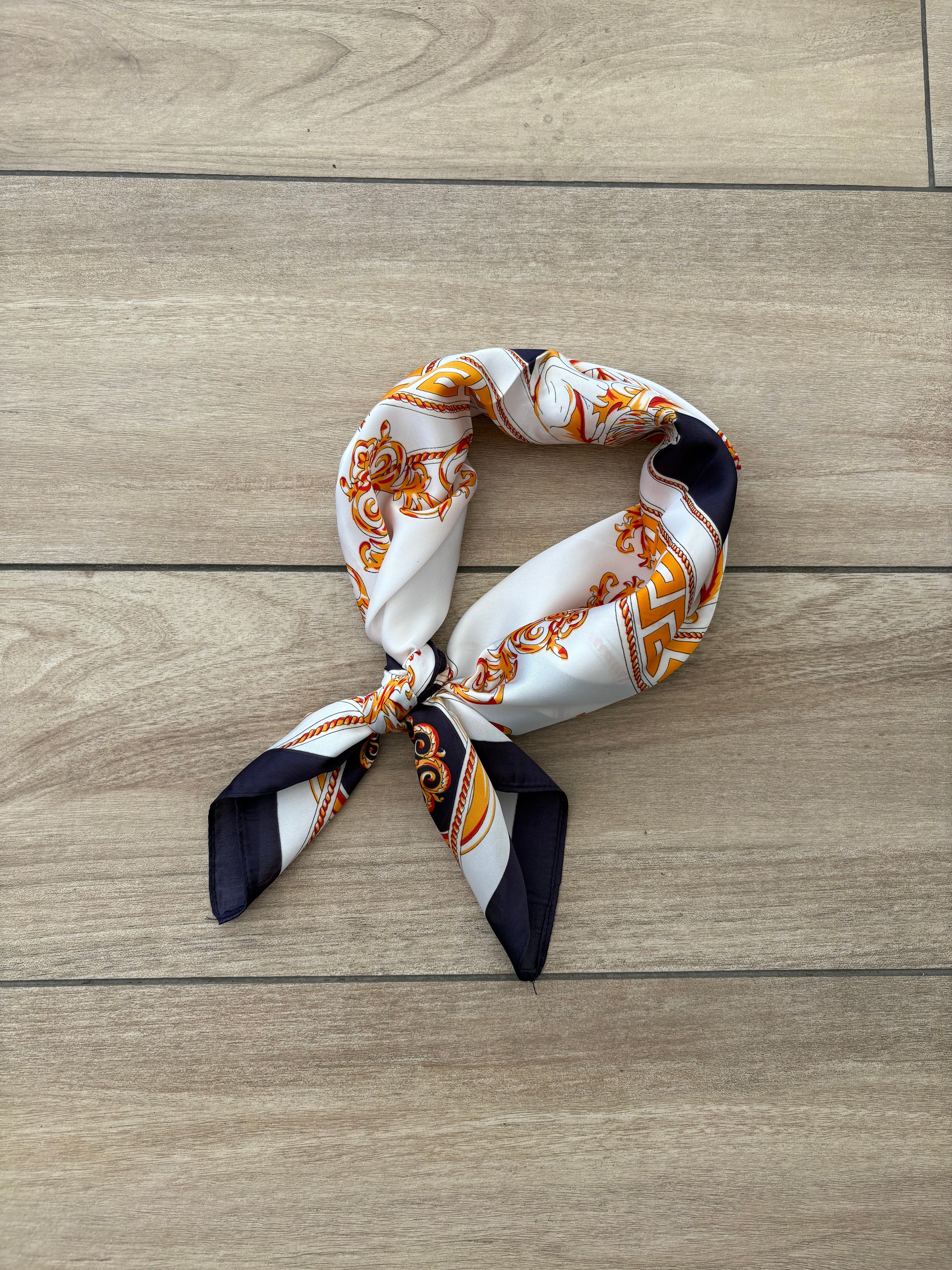 Foulard dettagli blu/oro